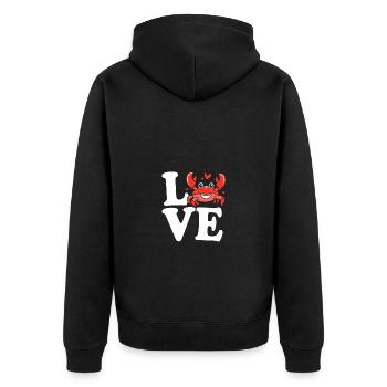 Crab - Unisex Premium Organic Zip Hoodie - black - Back - Nico (187cm)