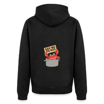 Crab - Unisex Premium Organic Zip Hoodie - black - Back - Nico (187cm)