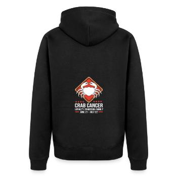 Crab - Unisex Premium Organic Zip Hoodie - black - Back - Nico (187cm)