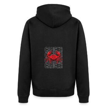 Crab - Unisex Premium Organic Zip Hoodie - black - Back - Nico (187cm)