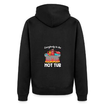 Crab - Unisex Premium Organic Zip Hoodie - black - Back - Nico (187cm)