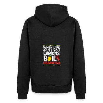 Crab - Unisex Premium Organic Zip Hoodie - black - Back - Nico (187cm)