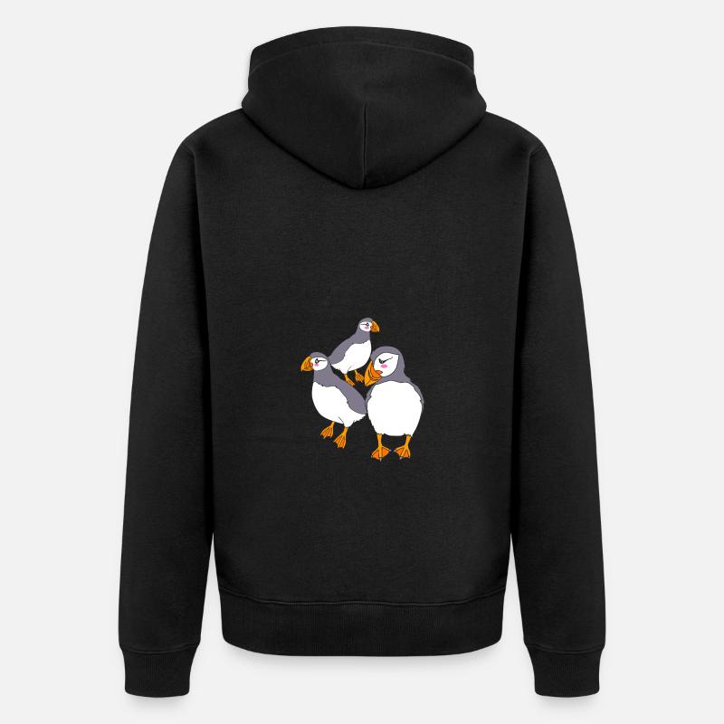 Macareux Papageientaucher - Veste à capuche bio Premium Unisexe - noir