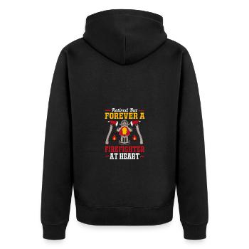 Feuerwehrmann Feuerwehr - Unisex Premium Bio Zip Hoodie - Schwarz - Hinten - Nico (187cm)