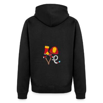 Pompier Pompier - Veste à capuche bio Premium Unisexe - noir - Dos - Nico (187cm)
