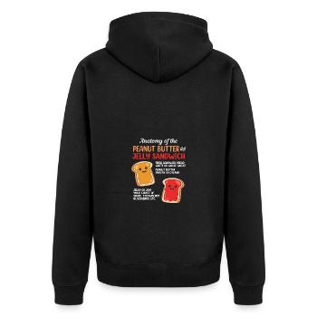 Peanut butter - Unisex Premium Organic Zip Hoodie - black - Back - Nico (187cm)