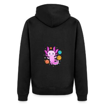 Pastell Gothic - Unisex Premium Bio Zip Hoodie - Schwarz - Hinten - Nico (187cm)