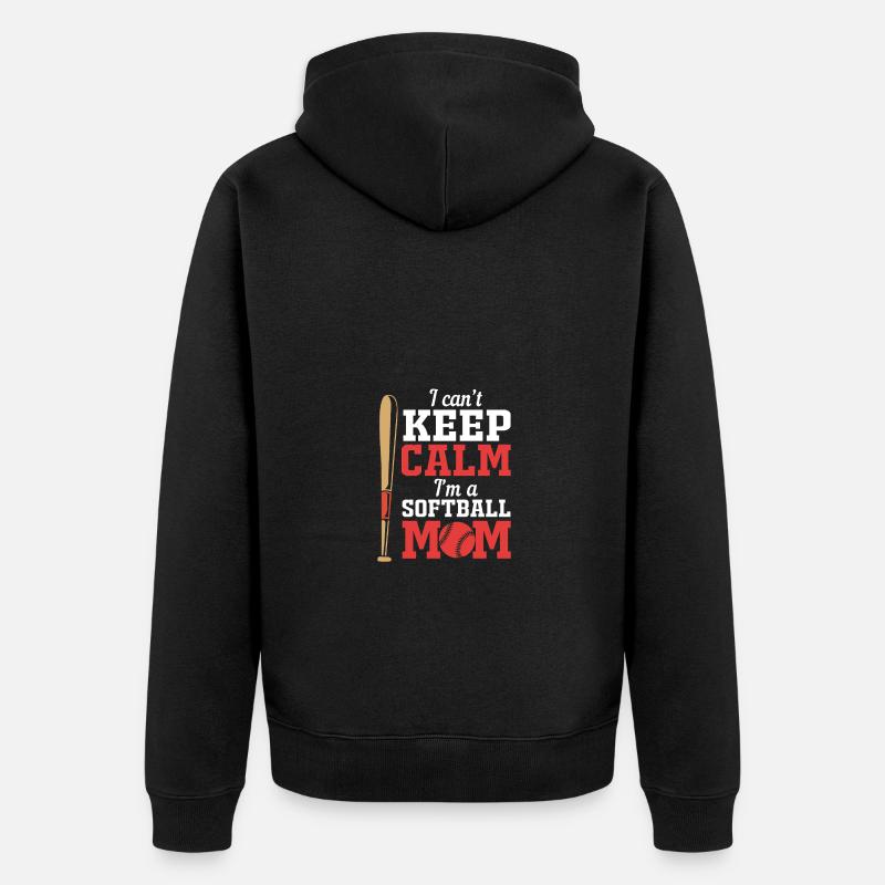 Softball Mutter Softball Mama - Unisex Premium Bio Zip Hoodie - Schwarz