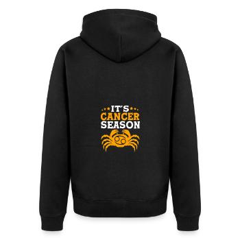 Sternzeichen Krebs - Unisex Premium Bio Zip Hoodie - Schwarz - Hinten - Nico (187cm)