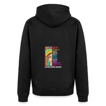 Sternzeichen Steinbock - Unisex Premium Bio Zip Hoodie - Schwarz - Hinten - Nico (187cm)