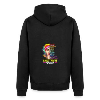 Signe du zodiaque Sagittaire - Veste à capuche bio Premium Unisexe - noir - Dos - Nico (187cm)