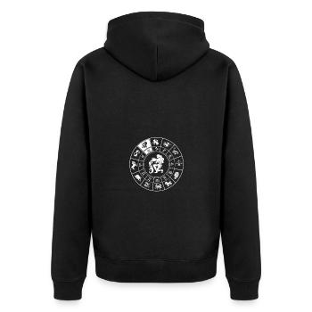 Signe du zodiaque Verseau - Veste à capuche bio Premium Unisexe - noir - Dos - Nico (187cm)