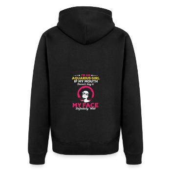 Sternzeichen Wassermann - Unisex Premium Bio Zip Hoodie - Schwarz - Hinten - Nico (187cm)