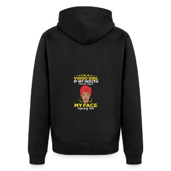 Signe du zodiaque Vierge - Veste à capuche bio Premium Unisexe - noir - Dos - Nico (187cm)