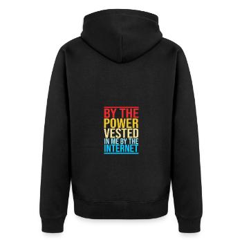 Pfarrer - Unisex Premium Bio Zip Hoodie - Schwarz - Hinten - Nico (187cm)