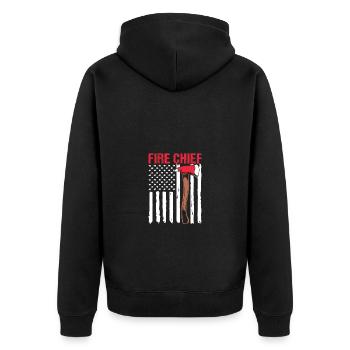Firefighter Child - Unisex Premium Organic Zip Hoodie - black - Back - Nico (187cm)