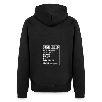 Firefighter Child - Unisex Premium Organic Zip Hoodie - black - Back - Nico (187cm)