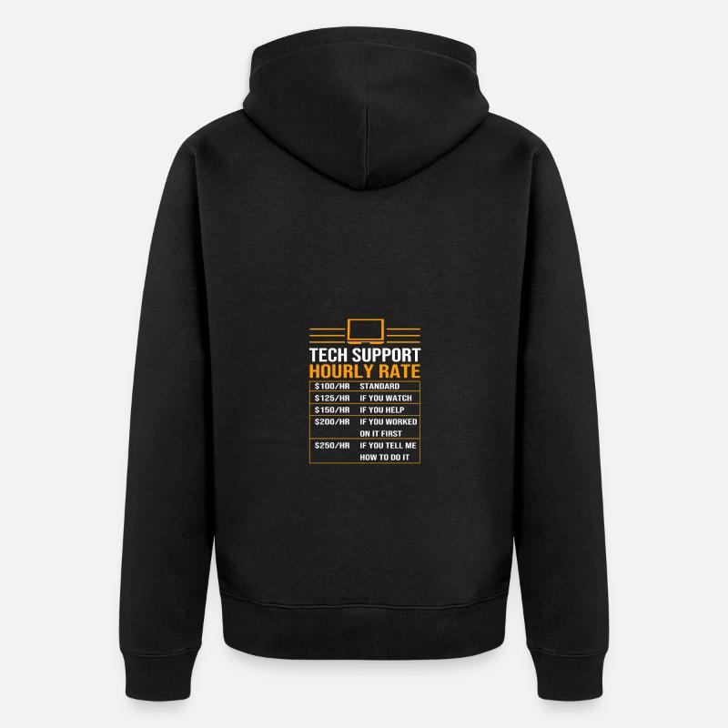 Tech Support - Unisex Premium Bio Zip Hoodie - Schwarz