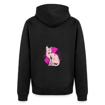 Sphynx - Unisex Premium Bio Zip Hoodie - Schwarz - Hinten - Nico (187cm)