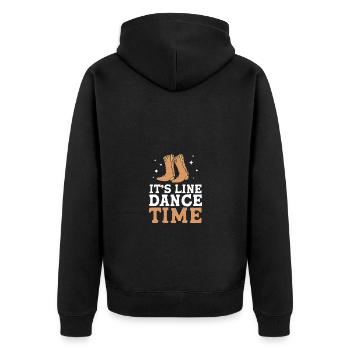 Linedance - Unisex Premium Bio Zip Hoodie - Schwarz - Hinten - Nico (187cm)