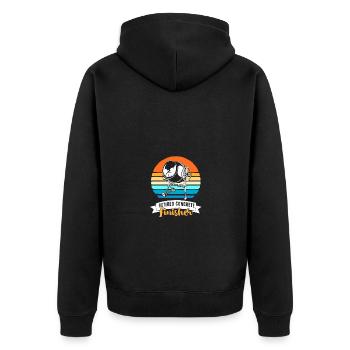 Beton Betonfertiger Betonmischer - Unisex Premium Bio Zip Hoodie - Schwarz - Hinten - Nico (187cm)