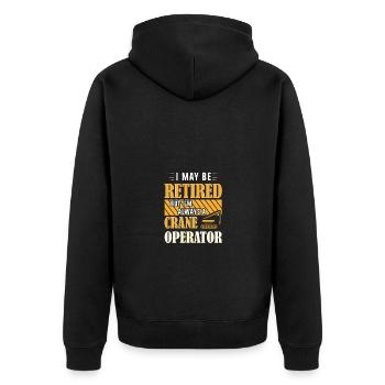 Crane operator crane - Unisex Premium Organic Zip Hoodie - black - Back - Nico (187cm)