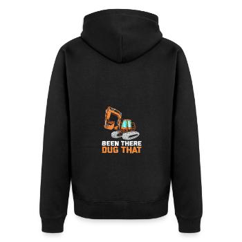Baustelle Baggerfahrer Baggern - Unisex Premium Bio Zip Hoodie - Schwarz - Hinten - Nico (187cm)