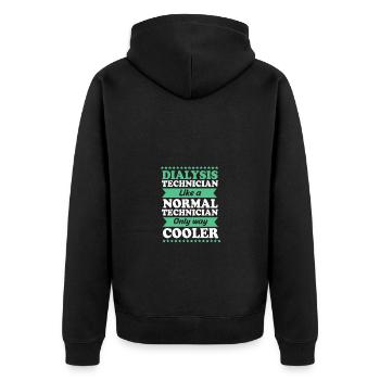Dialysis Technician - Unisex Premium Organic Zip Hoodie - black - Back - Nico (187cm)