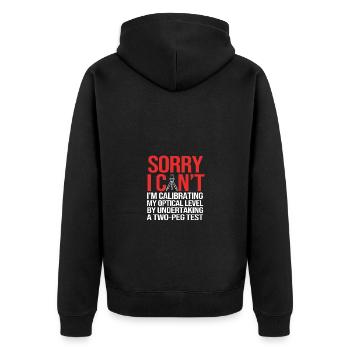 Surveyor - Unisex Premium Organic Zip Hoodie - black - Back - Nico (187cm)