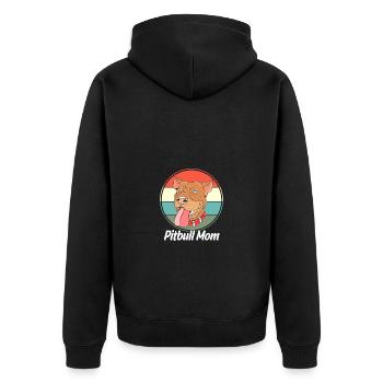 Pitbull - Unisex Premium Organic Zip Hoodie - black - Back - Nico (187cm)