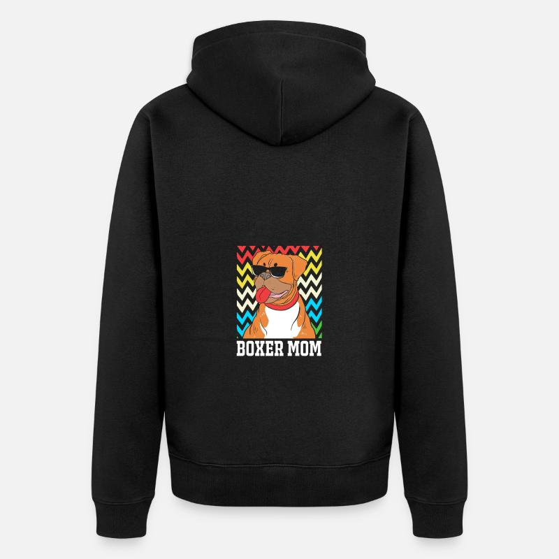 Boxer Hund - Unisex Premium Bio Zip Hoodie - Schwarz