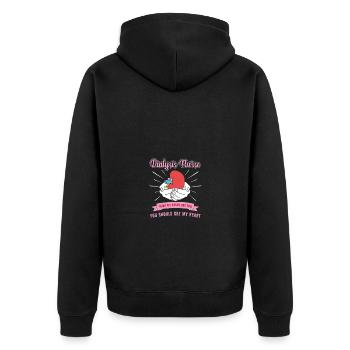 Dialyse Krankenschwester - Unisex Premium Bio Zip Hoodie - Schwarz - Hinten - Nico (187cm)