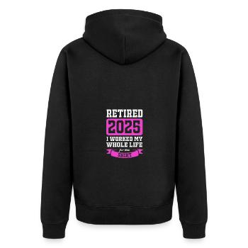 Retirement 2025 Pensioner Pension Pensioner - Unisex Premium Organic Zip Hoodie - black - Back - Nico (187cm)