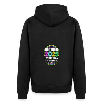 Pension 2025 Retirement 2025 Pensioner Pensioner Pensioner - Unisex Premium Organic Zip Hoodie - black - Back - Nico (187cm)