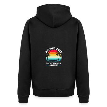 Pension 2025 Retirement 2025 Pensioner Pensioner Pensioner - Unisex Premium Organic Zip Hoodie - black - Back - Nico (187cm)