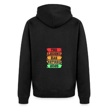 Pension 2025 Retirement 2025 Pensioner Pensioner Pensioner - Unisex Premium Organic Zip Hoodie - black - Back - Nico (187cm)