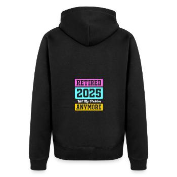 Pension 2025 Retirement 2025 Pensioner Pensioner Pensioner - Unisex Premium Organic Zip Hoodie - black - Back - Nico (187cm)