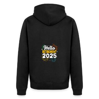 Retirement 2025 Pensioner Pension Pensioner - Unisex Premium Organic Zip Hoodie - black - Back - Nico (187cm)