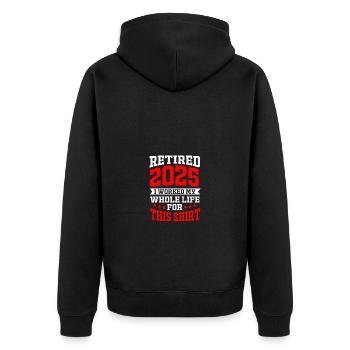 Pension 2025 Retirement 2025 Pensioner Pensioner Pensioner - Unisex Premium Organic Zip Hoodie - black - Back - Nico (187cm)