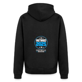 Pension 2025 Retirement 2025 Pensioner Pensioner Pensioner - Unisex Premium Organic Zip Hoodie - black - Back - Nico (187cm)