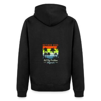 Retirement 2025 Pensioner Pension Pensioner - Unisex Premium Organic Zip Hoodie - black - Back - Nico (187cm)