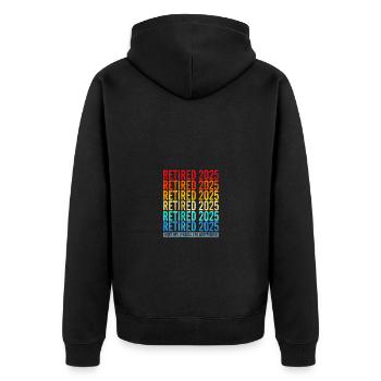 Pension 2025 Retirement 2025 Pensioner Pensioner Pensioner - Unisex Premium Organic Zip Hoodie - black - Back - Nico (187cm)