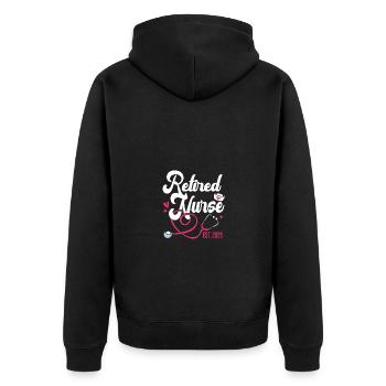 Pension 2025 Retirement 2025 Pensioner Pensioner Pensioner - Unisex Premium Organic Zip Hoodie - black - Back - Nico (187cm)
