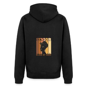 Class of 2025 - Unisex Premium Organic Zip Hoodie - black - Back - Nico (187cm)