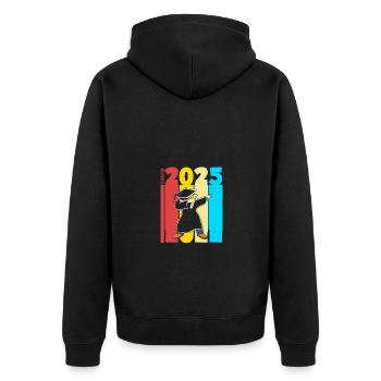 Class of 2025 - Unisex Premium Organic Zip Hoodie - black - Back - Nico (187cm)