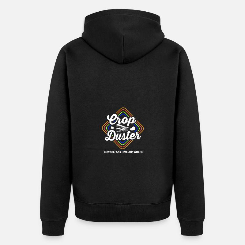 Crop Duster Flugzeug Pilot - Unisex Premium Bio Zip Hoodie - Schwarz