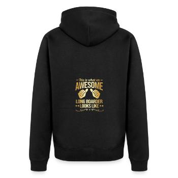 Longboard Longboarder Longboarding - Veste à capuche bio Premium Unisexe - noir - Dos - Nico (187cm)