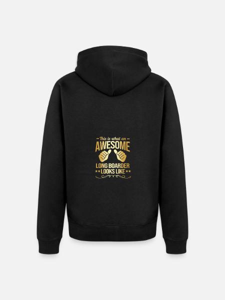 Longboard Longboarder Longboarding - Unisex Premium Organic Zip Hoodie - black