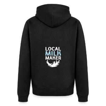 Crunchy Mama - Unisex Premium Bio Zip Hoodie - Schwarz - Hinten - Nico (187cm)