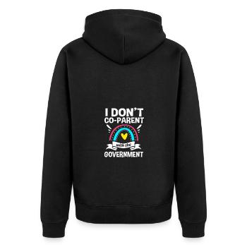 Crunchy Mama - Unisex Premium Bio Zip Hoodie - Schwarz - Hinten - Nico (187cm)